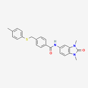 N-(1,3-dimethyl-2-oxo-2,3-dihydro-1H-benzimidazol-5-yl)-4-{[(4-methylphenyl)sulfanyl]methyl}benzamide