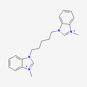 molecular formula C21H26N4+2 B12471082 1,1'-pentane-1,5-diylbis(3-methyl-1H-3,1-benzimidazol-3-ium) 