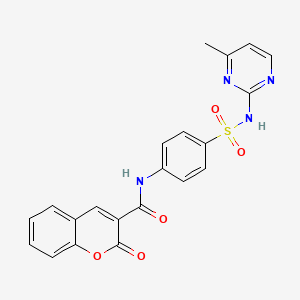 molecular formula C21H16N4O5S B12471093 N-{4-[(4-methylpyrimidin-2-yl)sulfamoyl]phenyl}-2-oxo-2H-chromene-3-carboxamide 