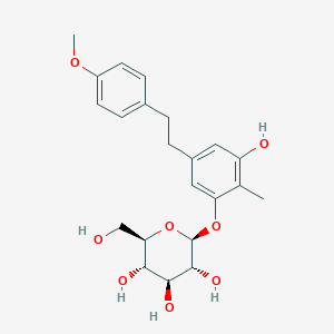molecular formula C22H28O8 B1247111 stilbostemin H 3'-beta-D-glucopyranoside 