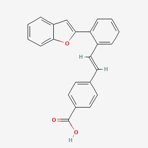 molecular formula C23H16O3 B1247114 Benzoic acid, 4-((1E)-2-(2-(2-benzofuranyl)phenyl)ethenyl)- CAS No. 179487-75-3