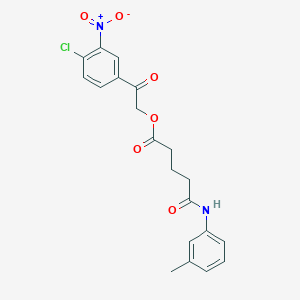 molecular formula C20H19ClN2O6 B12471163 2-(4-Chloro-3-nitrophenyl)-2-oxoethyl 5-[(3-methylphenyl)amino]-5-oxopentanoate 