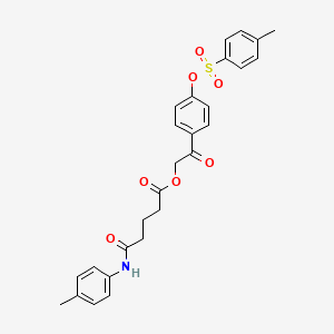 2-(4-{[(4-Methylphenyl)sulfonyl]oxy}phenyl)-2-oxoethyl 5-[(4-methylphenyl)amino]-5-oxopentanoate