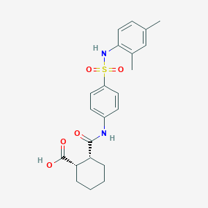 molecular formula C22H26N2O5S B1247122 (1S,2R)-2-[[4-[(2,4-dimethylphenyl)sulfamoyl]anilino]-oxomethyl]-1-cyclohexanecarboxylic acid 