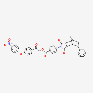 2-[4-(4-nitrophenoxy)phenyl]-2-oxoethyl 4-(1,3-dioxo-5-phenyloctahydro-2H-4,7-methanoisoindol-2-yl)benzoate