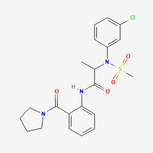 molecular formula C21H24ClN3O4S B12471232 N~2~-(3-chlorophenyl)-N~2~-(methylsulfonyl)-N-[2-(pyrrolidin-1-ylcarbonyl)phenyl]alaninamide 