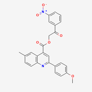 2-(3-Nitrophenyl)-2-oxoethyl 2-(4-methoxyphenyl)-6-methylquinoline-4-carboxylate