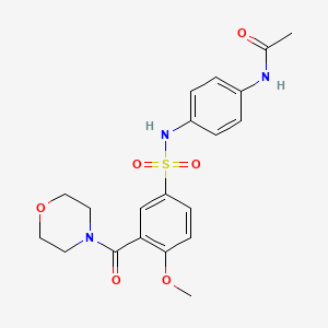 molecular formula C20H23N3O6S B12471253 N-[4-({[4-methoxy-3-(morpholin-4-ylcarbonyl)phenyl]sulfonyl}amino)phenyl]acetamide 