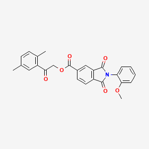 molecular formula C26H21NO6 B12471257 2-(2,5-dimethylphenyl)-2-oxoethyl 2-(2-methoxyphenyl)-1,3-dioxo-2,3-dihydro-1H-isoindole-5-carboxylate 