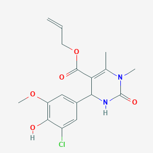 molecular formula C17H19ClN2O5 B12471276 Prop-2-en-1-yl 4-(3-chloro-4-hydroxy-5-methoxyphenyl)-1,6-dimethyl-2-oxo-1,2,3,4-tetrahydropyrimidine-5-carboxylate 