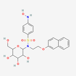 4-(hydroxyamino)-N-[2-(naphthalen-2-yloxy)ethyl]-N-[3,4,5-trihydroxy-6-(hydroxymethyl)oxan-2-yl]benzenesulfonamide