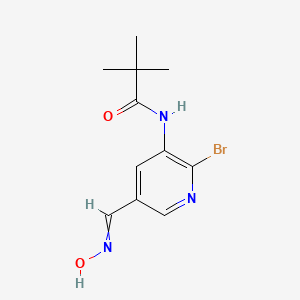 molecular formula C11H14BrN3O2 B12471288 N-{2-bromo-5-[(E)-(hydroxyimino)methyl]pyridin-3-yl}-2,2-dimethylpropanamide 