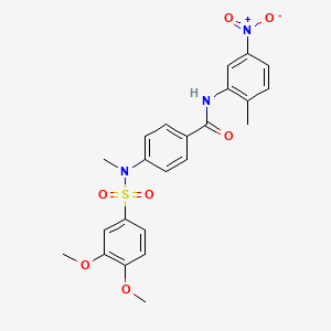 4-{[(3,4-dimethoxyphenyl)sulfonyl](methyl)amino}-N-(2-methyl-5-nitrophenyl)benzamide