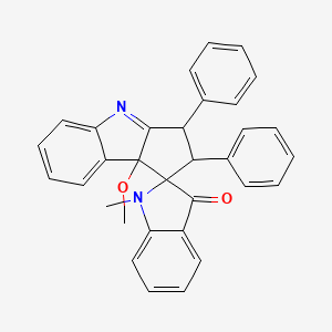 molecular formula C32H26N2O2 B12471305 8B-Methoxy-1'-methyl-2,3-diphenyl-2,3-dihydrospiro[cyclopenta[B]indole-1,2'-indol]-3'-one 