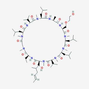 (3S,6S,9S,12S,15S,18S,21S,24S,30S,33S)-30-ethyl-12-(2-hydroxyethoxymethyl)-33-[(E)-1-hydroxy-2-methylhex-4-enyl]-1,4,7,10,15,19,25,28-octamethyl-6,9,18,24-tetrakis(2-methylpropyl)-3,21-di(propan-2-yl)-1,4,7,10,13,16,19,22,25,28,31-undecazacyclotritriacontane-2,5,8,11,14,17,20,23,26,29,32-undecone