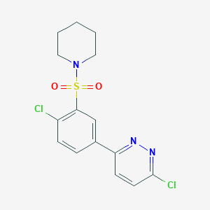 3-Chloro-6-[4-chloro-3-(piperidin-1-ylsulfonyl)phenyl]pyridazine