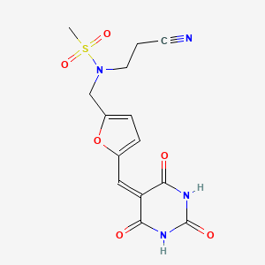 N-(2-cyanoethyl)-N-({5-[(2,4,6-trioxotetrahydropyrimidin-5(2H)-ylidene)methyl]furan-2-yl}methyl)methanesulfonamide