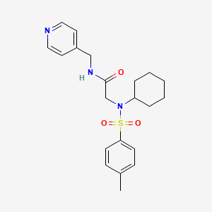 molecular formula C21H27N3O3S B12471385 2-[Cyclohexyl-(toluene-4-sulfonyl)-amino]-N-pyridin-4-ylmethyl-acetamide 