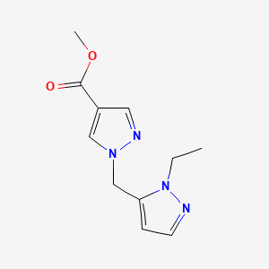 molecular formula C11H14N4O2 B12471395 methyl 1-[(1-ethyl-1H-pyrazol-5-yl)methyl]-1H-pyrazole-4-carboxylate 