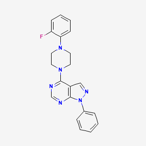 molecular formula C21H19FN6 B12471426 4-[4-(2-fluorophenyl)piperazin-1-yl]-1-phenyl-1H-pyrazolo[3,4-d]pyrimidine 