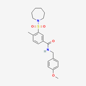 3-(azepan-1-ylsulfonyl)-N-(4-methoxybenzyl)-4-methylbenzamide