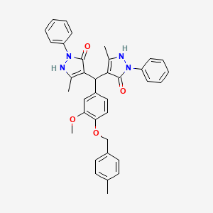 4,4'-({3-methoxy-4-[(4-methylbenzyl)oxy]phenyl}methanediyl)bis(3-methyl-1-phenyl-1H-pyrazol-5-ol)