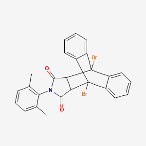 molecular formula C26H19Br2NO2 B12471452 1,8-Dibromo-17-(2,6-dimethylphenyl)-17-azapentacyclo[6.6.5.0~2,7~.0~9,14~.0~15,19~]nonadeca-2,4,6,9,11,13-hexaene-16,18-dione (non-preferred name) 