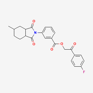 molecular formula C24H22FNO5 B12471457 2-(4-fluorophenyl)-2-oxoethyl 3-(5-methyl-1,3-dioxooctahydro-2H-isoindol-2-yl)benzoate 