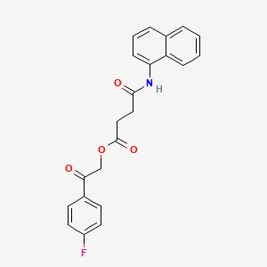 molecular formula C22H18FNO4 B12471474 2-(4-Fluorophenyl)-2-oxoethyl 4-(naphthalen-1-ylamino)-4-oxobutanoate 