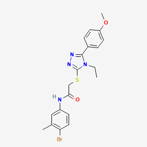 molecular formula C20H21BrN4O2S B12471487 N-(4-bromo-3-methylphenyl)-2-{[4-ethyl-5-(4-methoxyphenyl)-4H-1,2,4-triazol-3-yl]sulfanyl}acetamide 