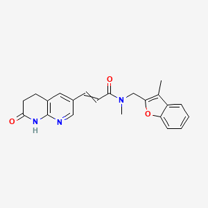 N-methyl-N-[(3-methyl-1-benzofuran-2-yl)methyl]-3-(7-oxo-6,8-dihydro-5H-1,8-naphthyridin-3-yl)prop-2-enamide