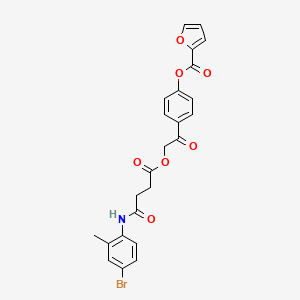 molecular formula C24H20BrNO7 B12471493 4-[({4-[(4-Bromo-2-methylphenyl)amino]-4-oxobutanoyl}oxy)acetyl]phenyl furan-2-carboxylate 