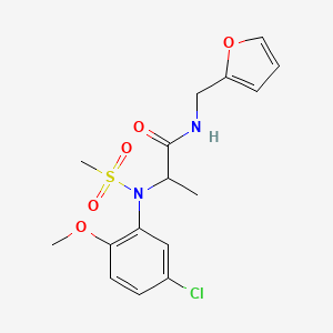 molecular formula C16H19ClN2O5S B12471495 N~2~-(5-chloro-2-methoxyphenyl)-N-(furan-2-ylmethyl)-N~2~-(methylsulfonyl)alaninamide 