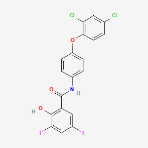 molecular formula C19H11Cl2I2NO3 B12471503 N-[4-(2,4-dichlorophenoxy)phenyl]-2-hydroxy-3,5-diiodobenzamide 