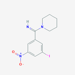 molecular formula C12H14IN3O2 B12471507 1-(3-Iodo-5-nitrophenyl)-1-(piperidin-1-yl)methanimine 