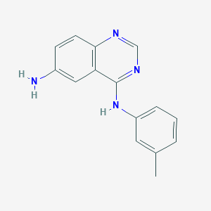 molecular formula C15H14N4 B1247151 6-Amino-4-[(3-methylphenyl)amino]quinazoline 