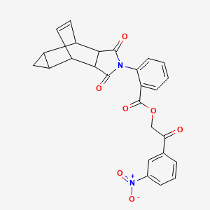 molecular formula C26H20N2O7 B12471515 2-(3-nitrophenyl)-2-oxoethyl 2-(1,3-dioxooctahydro-4,6-ethenocyclopropa[f]isoindol-2(1H)-yl)benzoate 