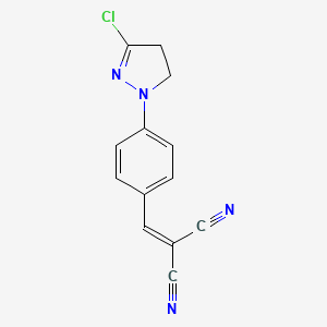 molecular formula C13H9ClN4 B12471518 [4-(3-chloro-4,5-dihydro-1H-pyrazol-1-yl)benzylidene]propanedinitrile 