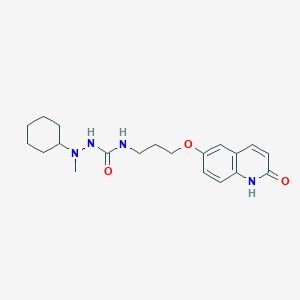 1-[cyclohexyl(methyl)amino]-3-[3-[(2-oxo-1H-quinolin-6-yl)oxy]propyl]urea