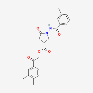 2-(3,4-Dimethylphenyl)-2-oxoethyl 1-{[(3-methylphenyl)carbonyl]amino}-5-oxopyrrolidine-3-carboxylate