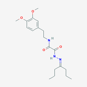 molecular formula C19H29N3O4 B12471535 N-[2-(3,4-dimethoxyphenyl)ethyl]-2-[2-(heptan-4-ylidene)hydrazinyl]-2-oxoacetamide 