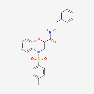 molecular formula C24H24N2O4S B12471557 4-[(4-methylphenyl)sulfonyl]-N-(2-phenylethyl)-3,4-dihydro-2H-1,4-benzoxazine-2-carboxamide CAS No. 35017-57-3