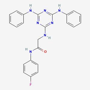 molecular formula C23H20FN7O B12471559 N~2~-[4,6-bis(phenylamino)-1,3,5-triazin-2-yl]-N-(4-fluorophenyl)glycinamide 