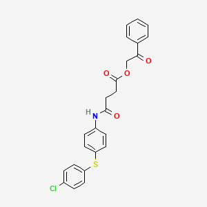 molecular formula C24H20ClNO4S B12471573 2-Oxo-2-phenylethyl 4-({4-[(4-chlorophenyl)sulfanyl]phenyl}amino)-4-oxobutanoate 