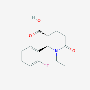 molecular formula C14H16FNO3 B12471596 (2R,3R)-1-Ethyl-2-(2-fluoro-phenyl)-6-oxo-piperidine-3-carboxylic acid 