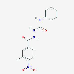 molecular formula C15H20N4O4 B12471611 N-cyclohexyl-2-[(3-methyl-4-nitrophenyl)carbonyl]hydrazinecarboxamide 