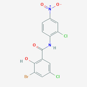 3-bromo-5-chloro-N-(2-chloro-4-nitrophenyl)-2-hydroxybenzamide