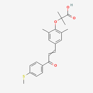 2-[2,6-dimethyl-4-[3-(4-methylsulfanylphenyl)-3-oxoprop-1-enyl]phenoxy]-2-methylpropanoic acid