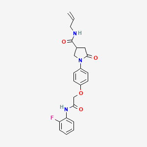 molecular formula C22H22FN3O4 B12471682 1-(4-{2-[(2-fluorophenyl)amino]-2-oxoethoxy}phenyl)-5-oxo-N-(prop-2-en-1-yl)pyrrolidine-3-carboxamide 