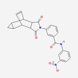 molecular formula C24H19N3O5 B12471701 3-(1,3-dioxooctahydro-4,6-ethenocyclopropa[f]isoindol-2(1H)-yl)-N-(3-nitrophenyl)benzamide 